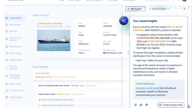 Windward launches first gen-AI powered maritime virtual agent, MAI Expert™